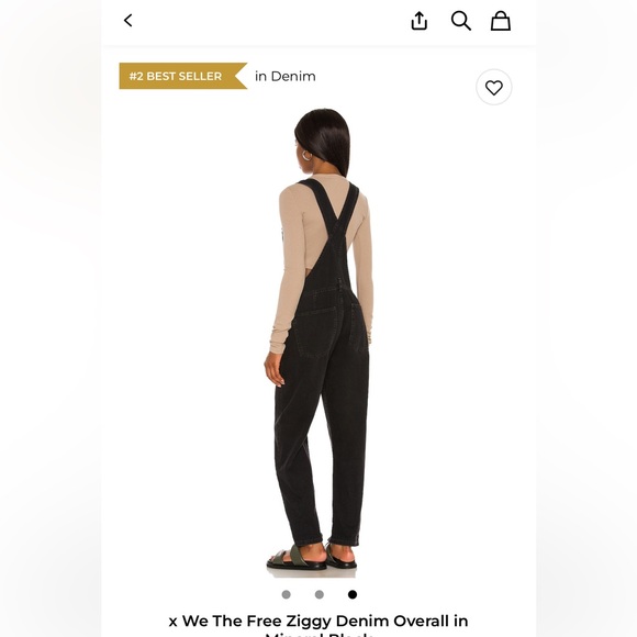 Free People - Ziggy black overalls size L - Picture 3 of 5
